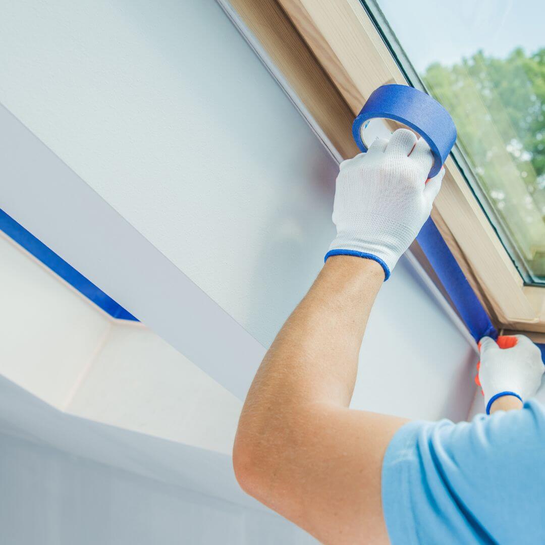 tape off section for paint