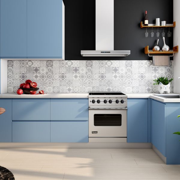 Light blue kitchen cabinets