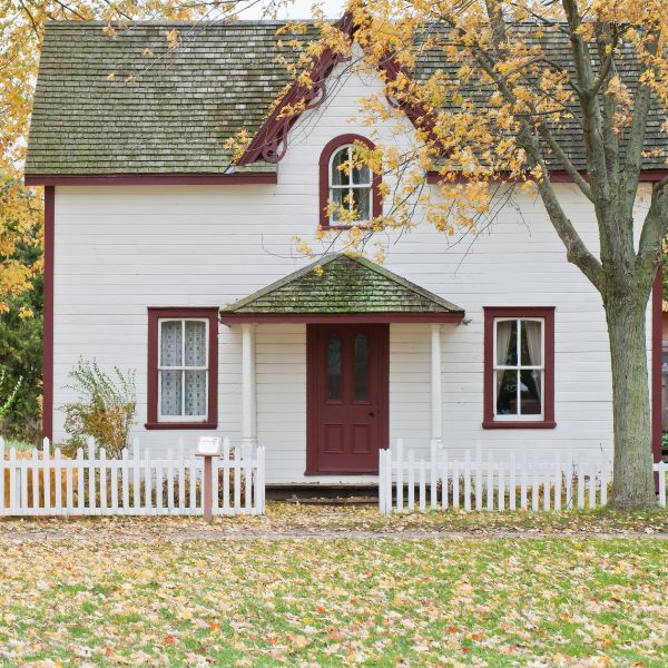 White and red colored home