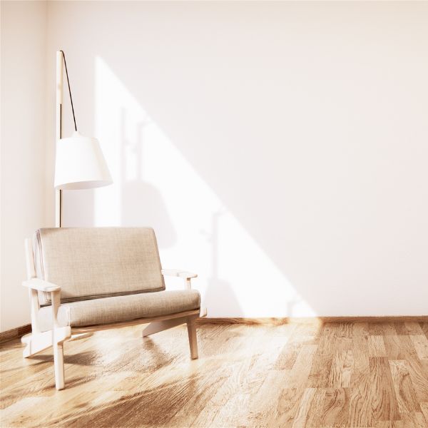 seating area in home with white wall