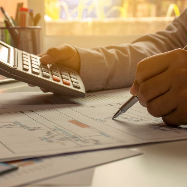 looking over financial numbers